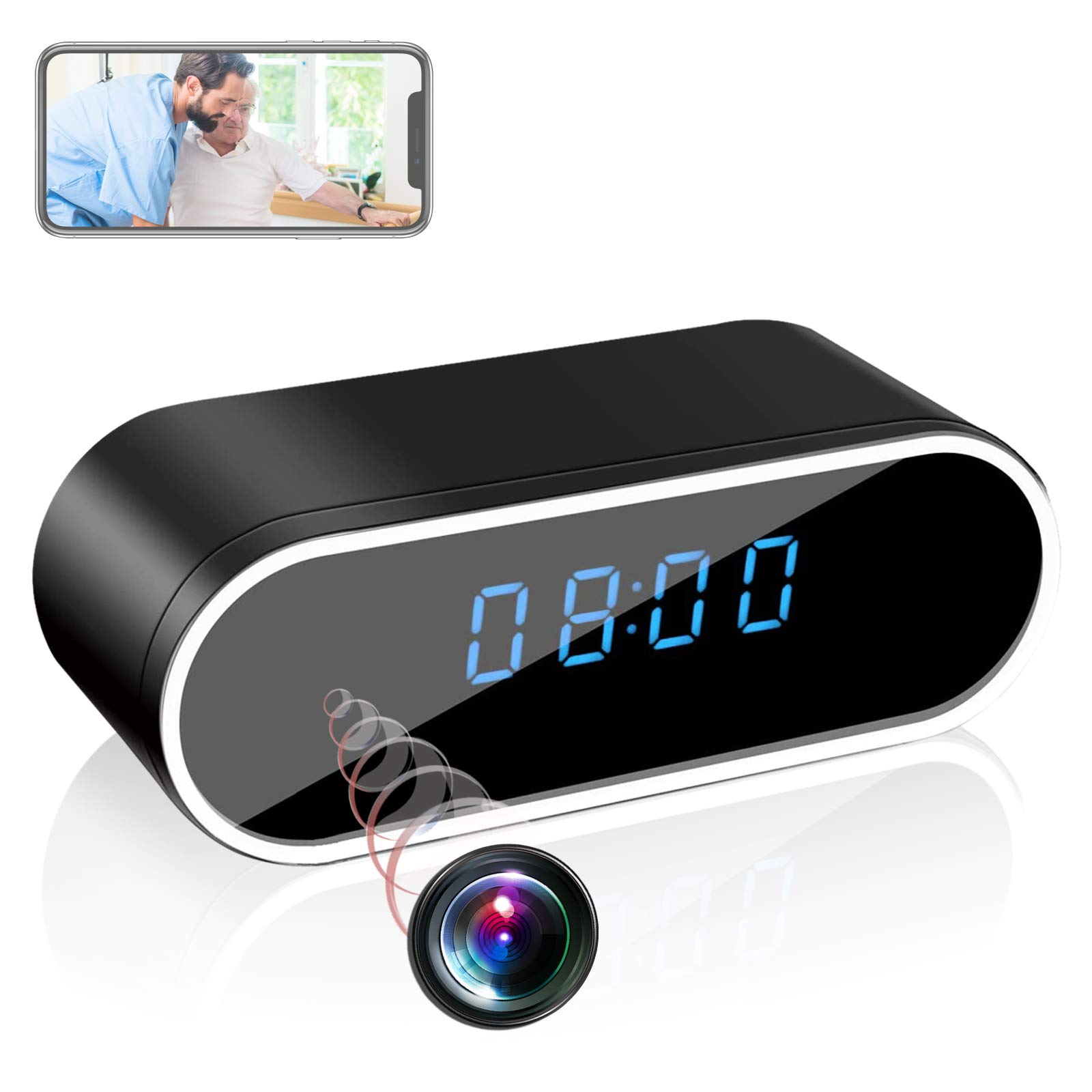 HD 1080P IP Clock camera Wireless Wifi camera Security Alarm Mini Camera
