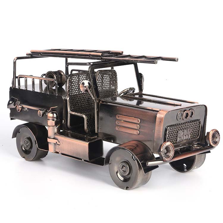 Christmas retro fire truck iron crafts home furnishings gift