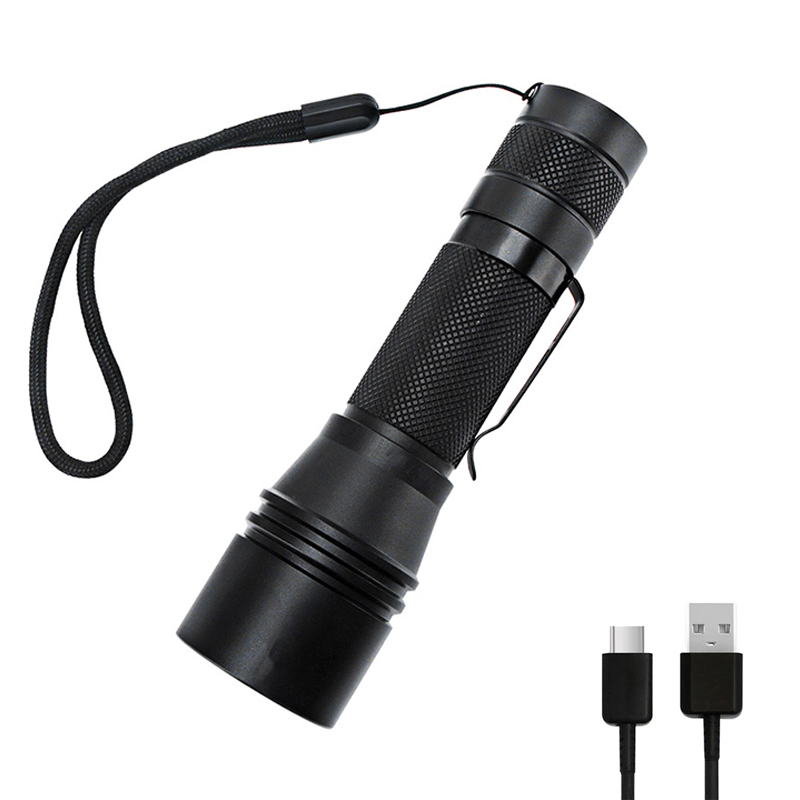 BORUiT Мини карманный T6 лампа LED Zoom тактический фонарик Type-C 18650 аккумулятор перезаряжаемый светодиодный водонепроницаемый кемпинг Taschenlampe
