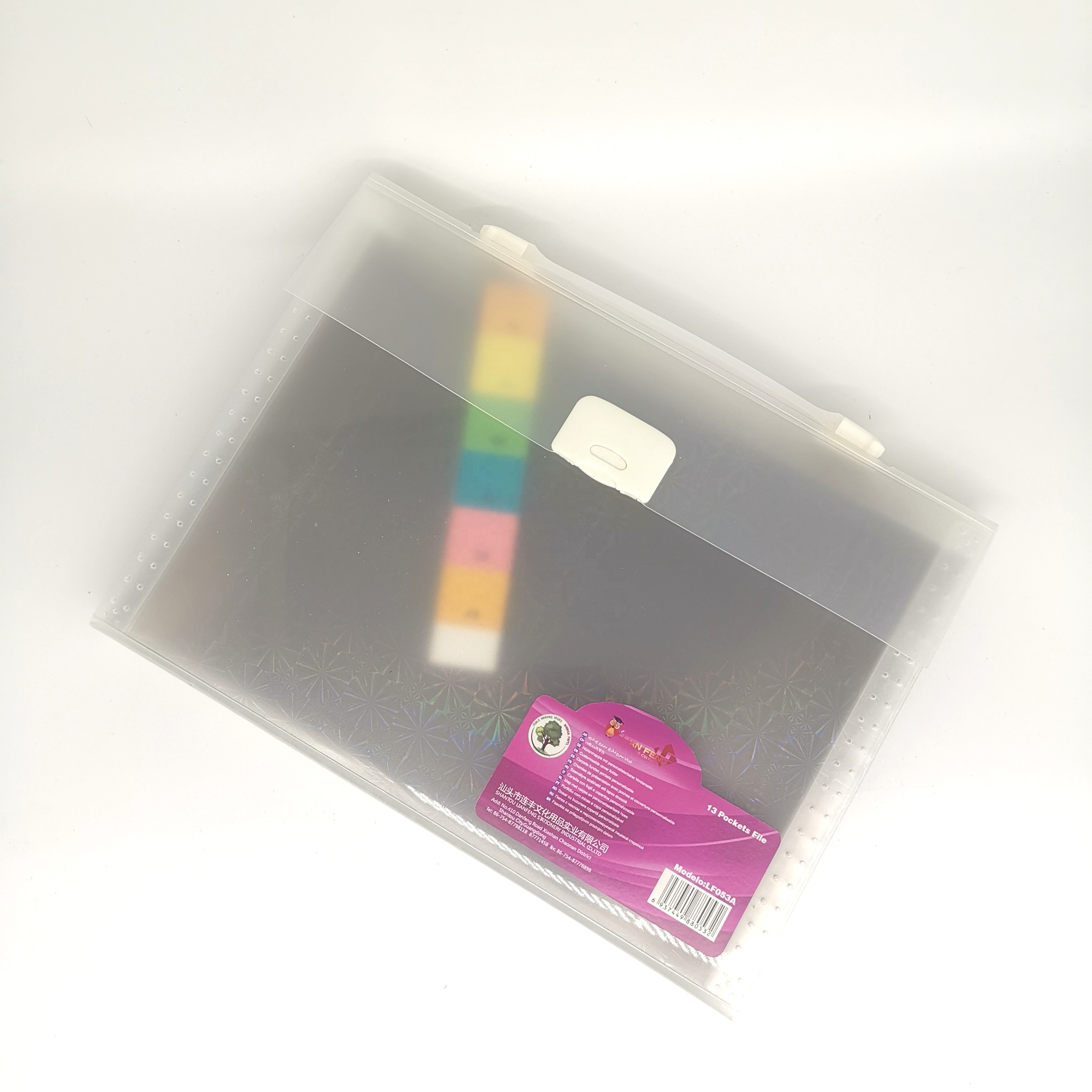 Multipurpose transparent Rainbow Portable PP 13 pockets expanding File folder accordion folder document organizer