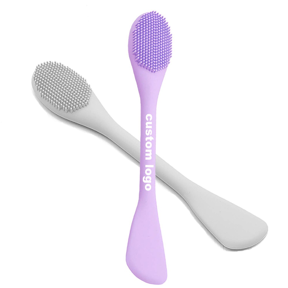 Custom Pink Gray Finger Cover Mini Massage Makeup Mask Exfoliating Cleanser Cleansing Face Wash Silicone Face Cleaning Brush
