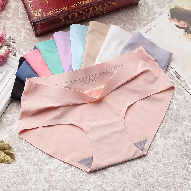 Dropshipping Custom Wholesale Comfortable Spandex Seamless Silk Lady Underwear Seamless Panties Women'S Underwear