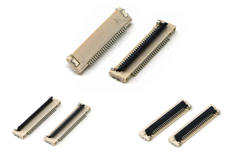 0.5mm Pitch FPC Connector 22Pin Botton Contact SMT Non-ZIF Front Flip Height 1.5mm Connector FPC
