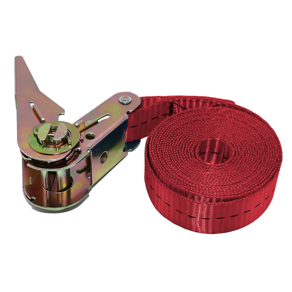 25mm 5m polyester cargo lashing belt 1 inch 12ft 15ft motorcycle ratchet tie down straps with s hook