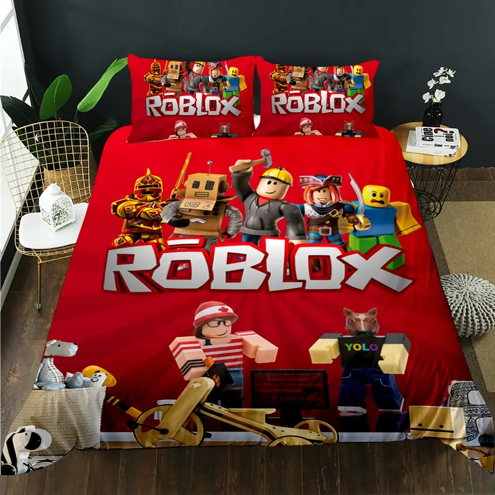 3D printing cartoon ROBLOX robot printing design duvet cover bedroom custom boy Bedding Set