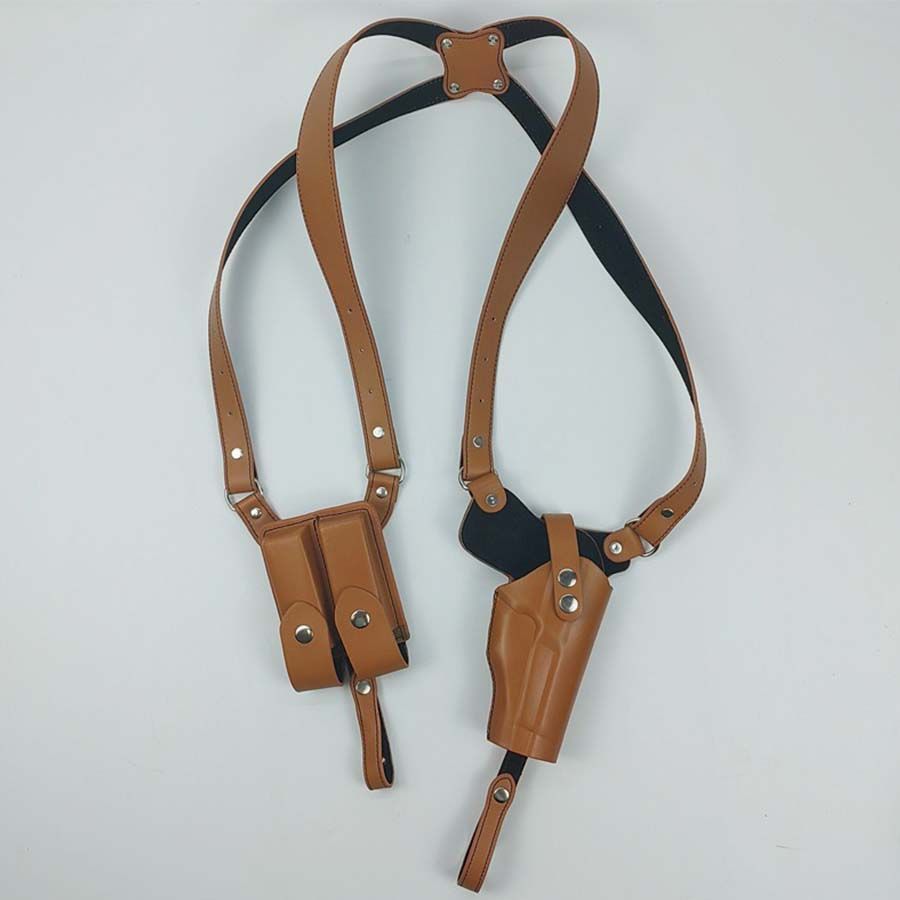 Adjustable Vertical Shoulder Holster with Double Magazine Pouches for Concealed Carry