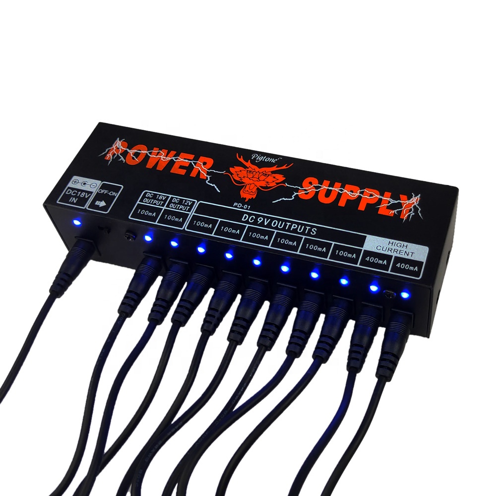 Pigtone PD-01 электрогитара педаль питания 10 Way Изолированная выходная мощность аксессуары