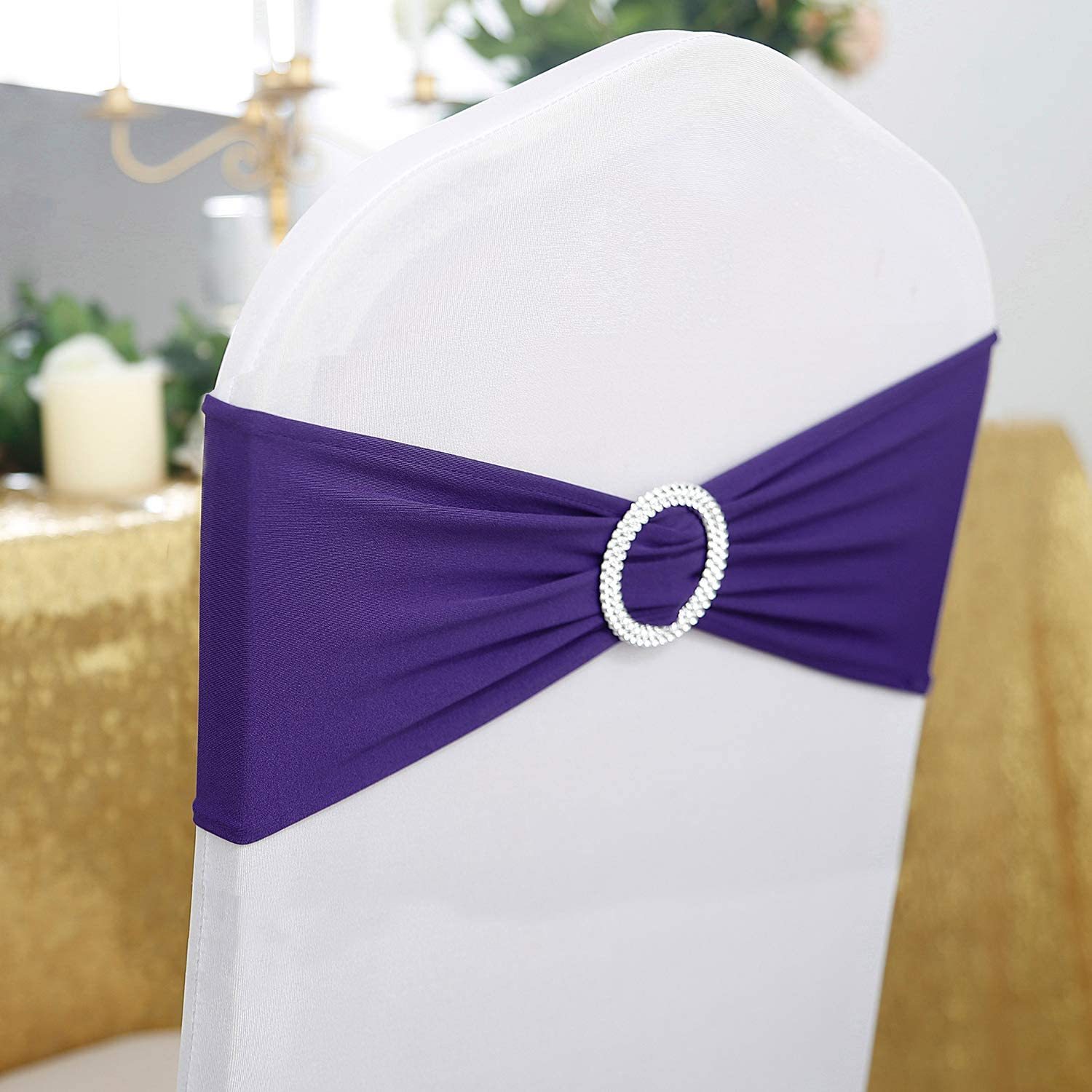 Wedding Chair Decorations Stretch Chair Bows and Sashes for Party Ceremony Reception Banquet Spandex Chair Covers slipcovers