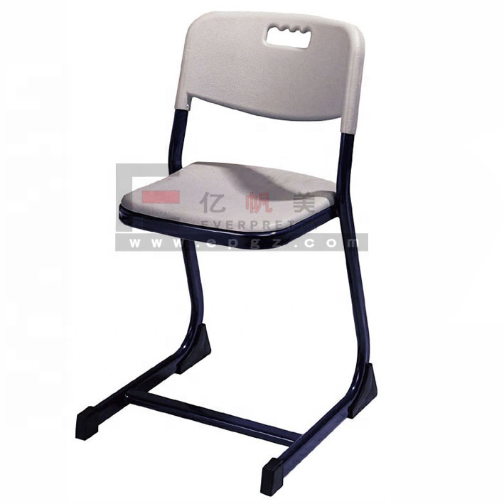 Manufacturer School Classroom Furniture Single Plastic Student Chair with Stainless Metal Legs