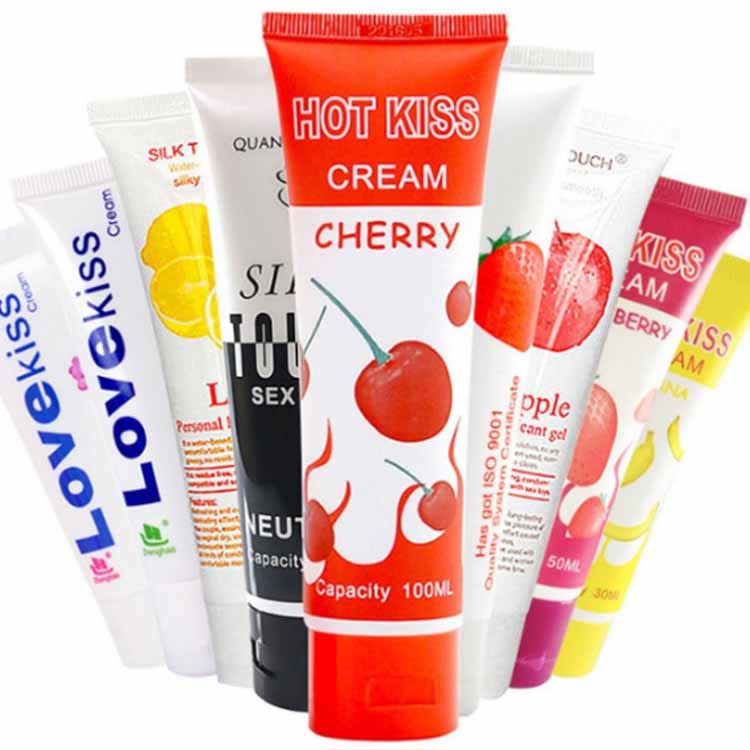 high quality enhancement Fruit flavored human lubricant Water Based love kiss cream
