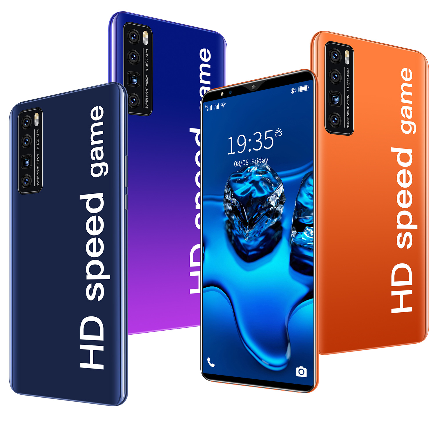 Смартфон 2021 дюйма, 12 Гб + 512 ГБ, AMOLED экран 7,1 дюйма, Android 10,0, смартфон с разблокировкой по лицу