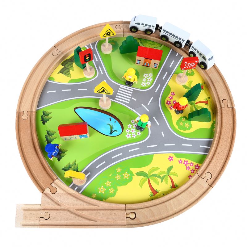 Amazon hot sale 2020 NEW wooden train track set toys wholesale special offer train set toy of girls boys