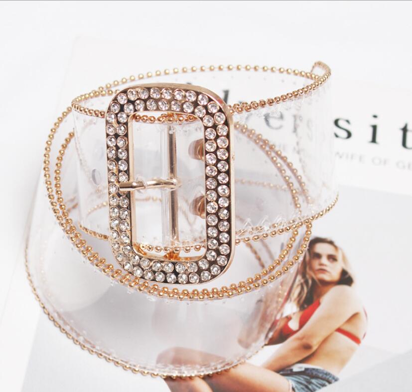 Мода bling горный хрусталь ПВХ пояс для женщин