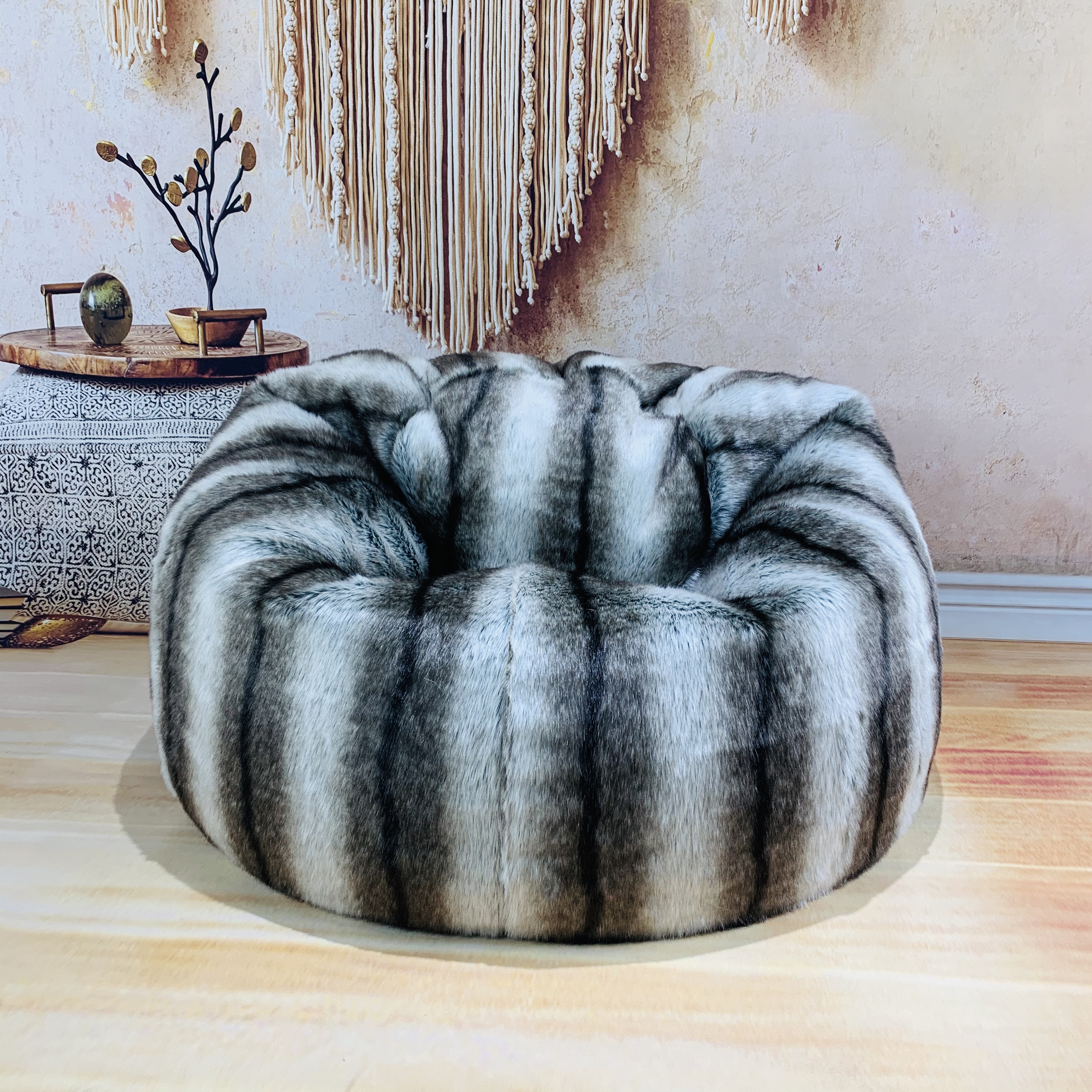 Luxury Faux Fur bean bag chair for living room bedroom luxury bean bag sofa