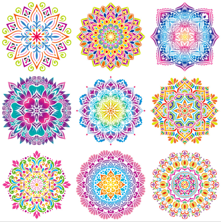 18 PCS 12x12 Inch Reusable Mandala Wall Stencils for Painting Wall, Floor, Tile, DIY Home Decor Drawing Art
