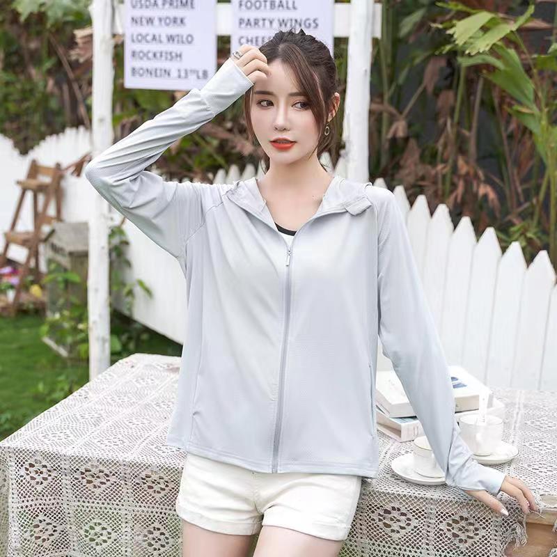 Women's Sun UPF 50+ UV Outdoor Jacket Hooded Skin Clothing for Running,hiking Rash Guard Sportswear 1pc/polybag Adults Sports