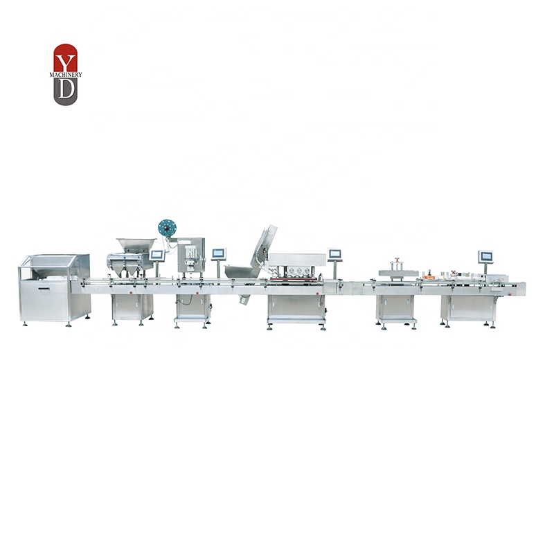 YD-16M Fully automatic tablet /capsule/candy counting packing split charging production line