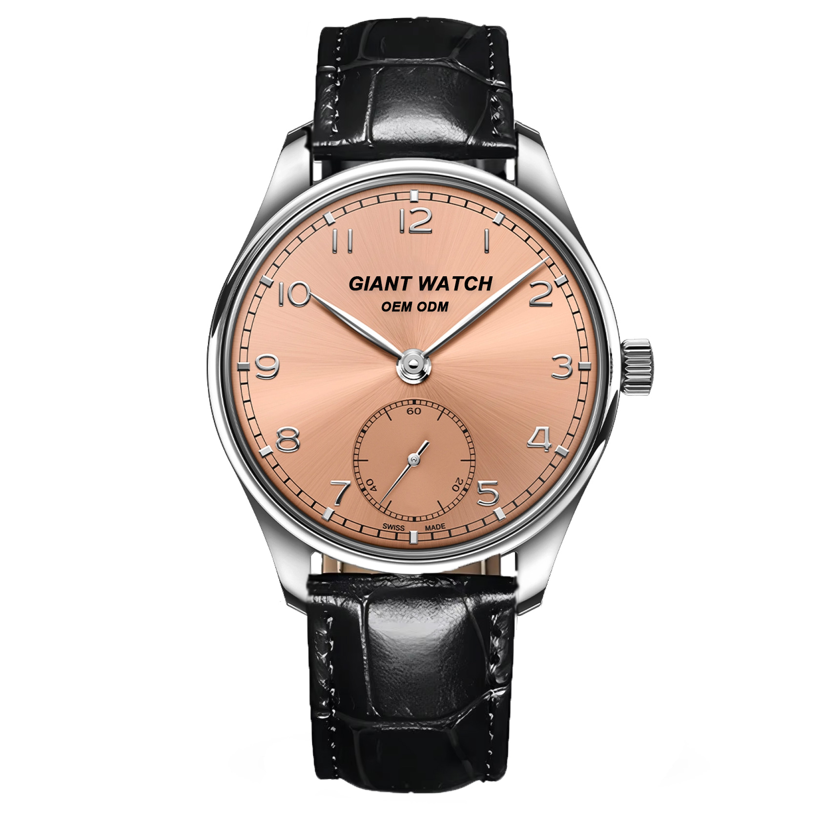 OEM Your Own Logo Fashion Luxury Other watches Double Dial Genuine Leather Band Vintage Men's Watches