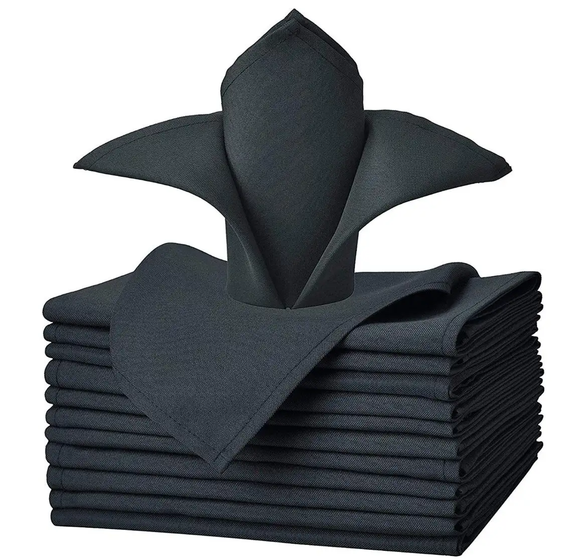 Black Spun Polyester Napkins 21''21'' For Restaurants Wedding Events And Linen Dinner Napkins Cloth Washable
