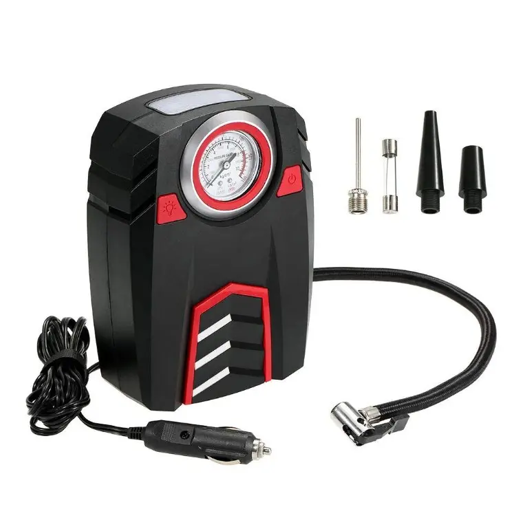DC 12V Portable Pump with Digital Pressure Gauge up to 150PSI Air Compressor Inflator pump for Car Bicycle SUV