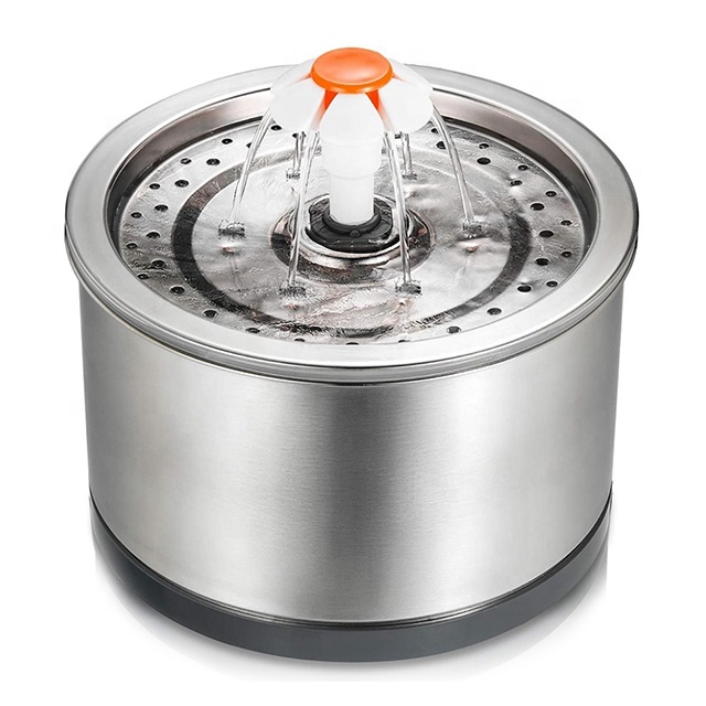 2021 New Design Stainless Steel Pet Water Fountain Dispenser Feeder with Charcoal Filter for Dog and Cat