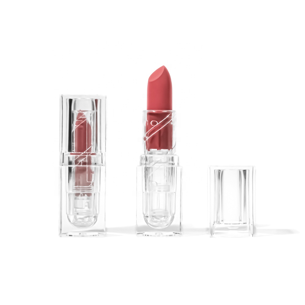New design transparent self label lipstick Korea Acrylic Matte lipstick Longlasting