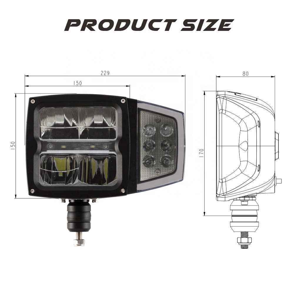 truck heavy duty LED headlamp car Melt snow led headlights LED Snowplow headlight