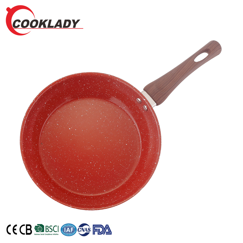 Eco-Friendly Korean Mini Coating Non Stick Big Size Five Ply Red Frying Pan