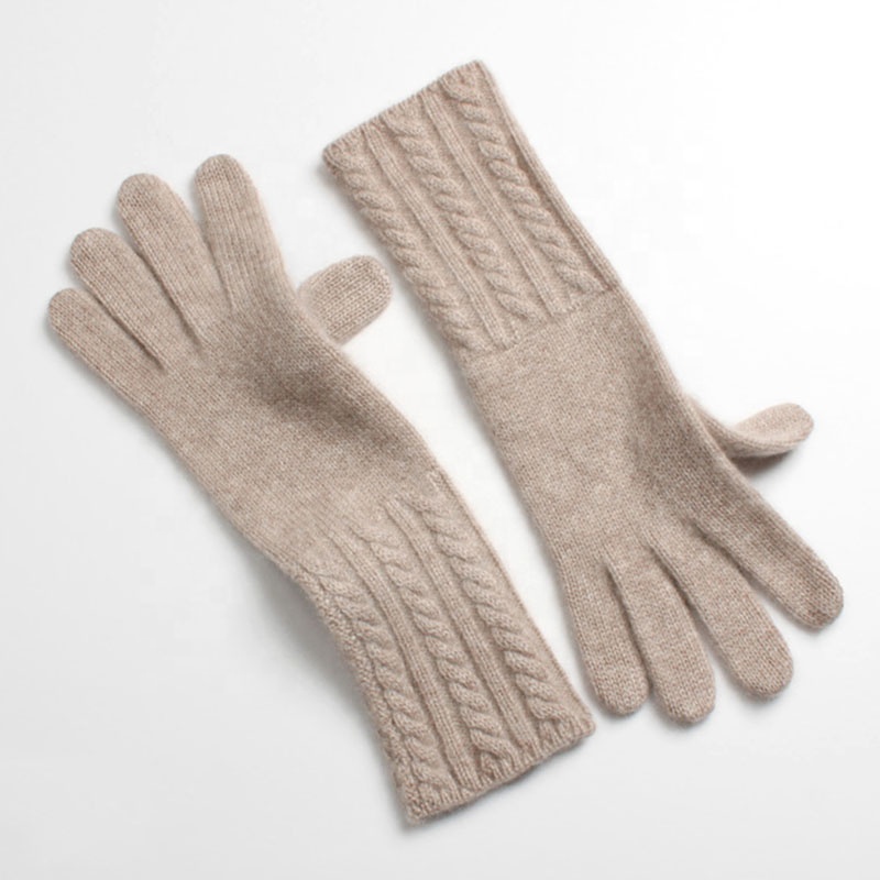 custom pure 100% cashmere gloves winter women knitted fashion wool mittens gloves cashmere gloves & mittens