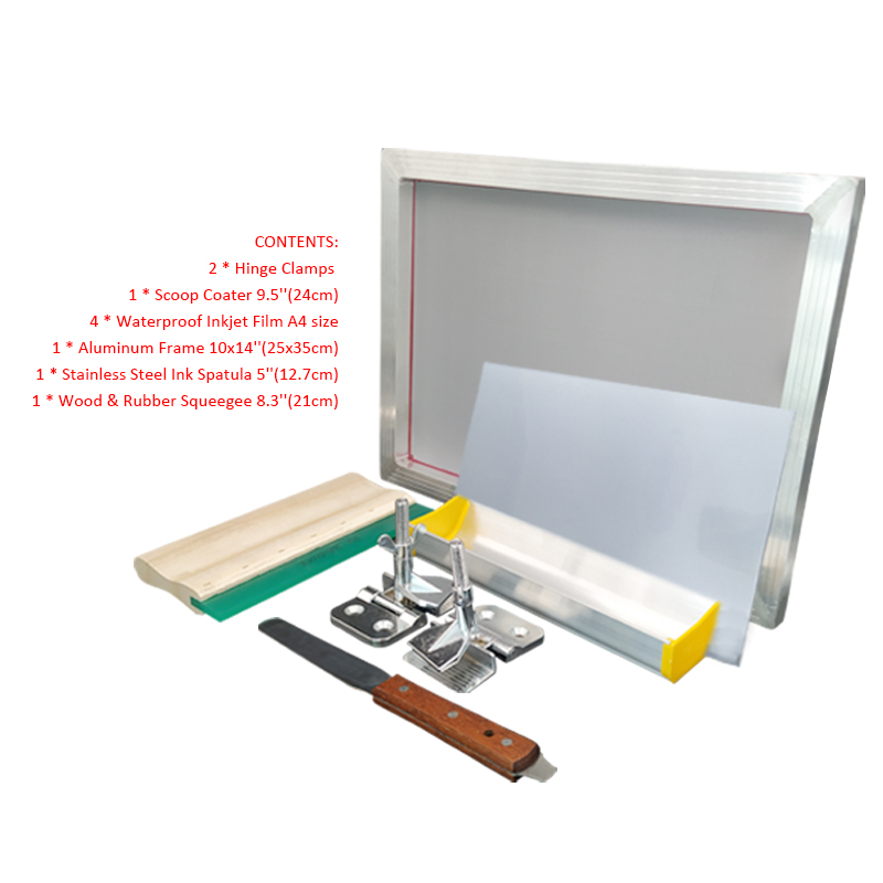 Стартовый набор для трафаретной печати 110 Mesh 10x14 DIY Набор для трафаретной печати