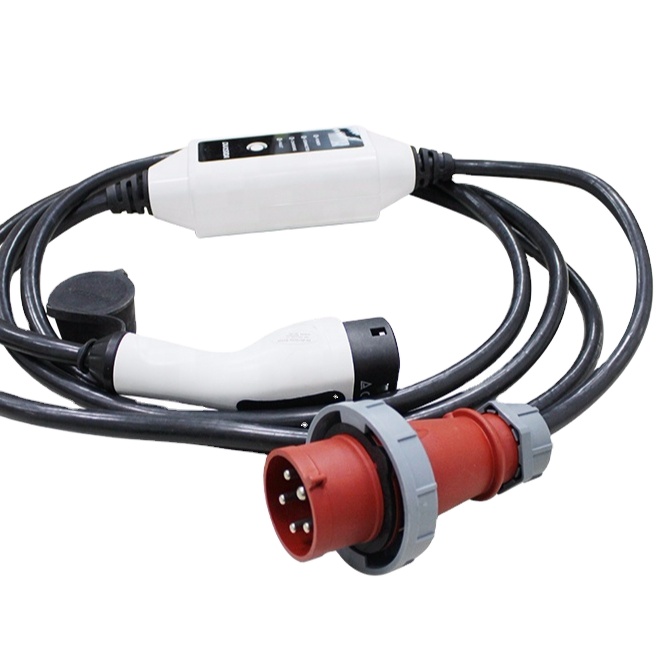 IEC 62572 22KW 3 phase type 2 portable charger EV charging connector