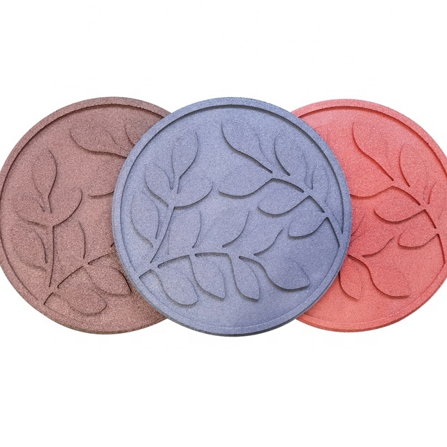Recycled Eco-friendly Garden Paving Round Rubber Flagstone Stepping Stone For Garden Park