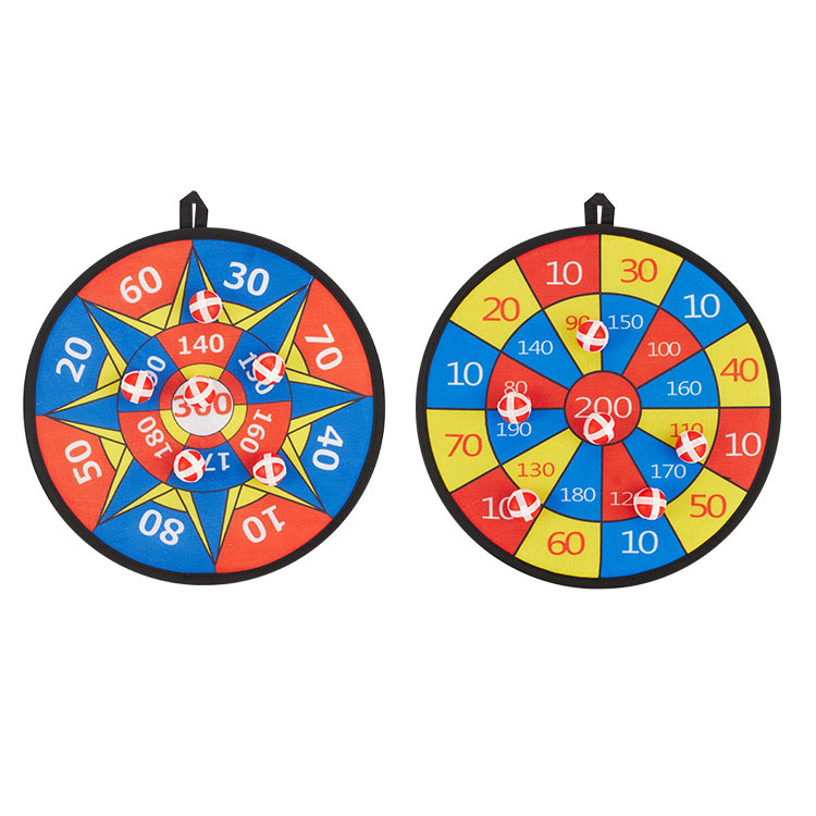 Kids Game Safety Dart Board Set with 8 Sticky Balls and hook Fabric Dartboard throwing toys for kids