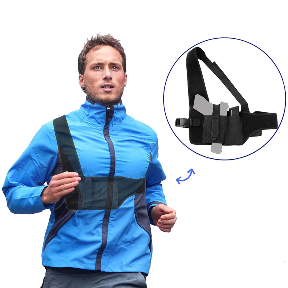 Wide: 90cm-140ccm, Universal Outdoor Tactical Shoulder Leather, Armpit Holster, Portable Double Hidden Light Holster