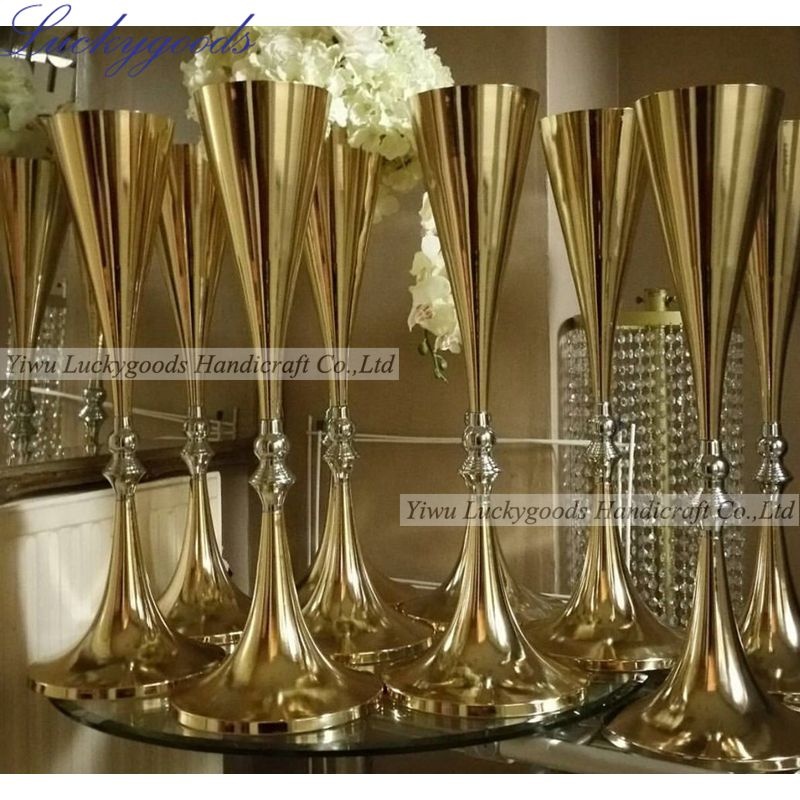 Самые продаваемые золотые канделябры LDJ293 Luckygoods высотой 70 см для центрального стола свадьбы