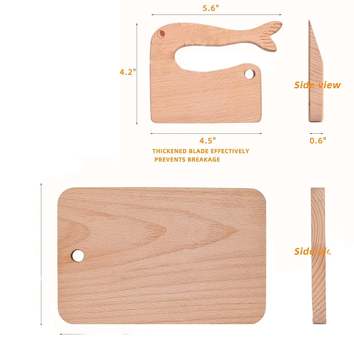 Wooden Montessori Toy Wooden Kids Knife And Board Wooden Toddler Knife For Real Cooking