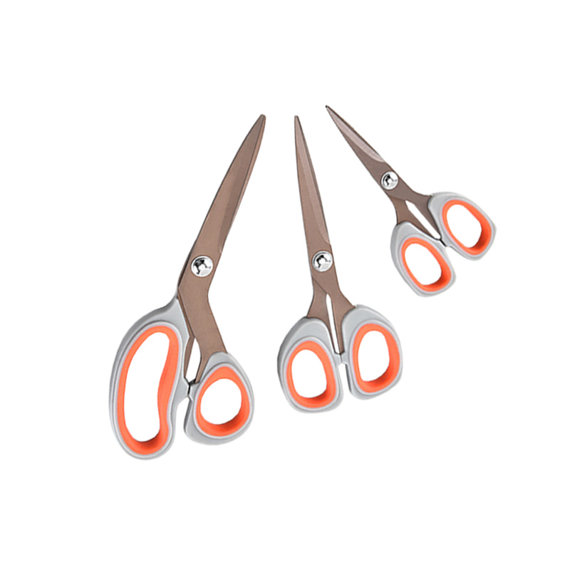 High quality 3 pcs Stainless Steel titanium Scissor for Sewing Arts Student School Office Scissors