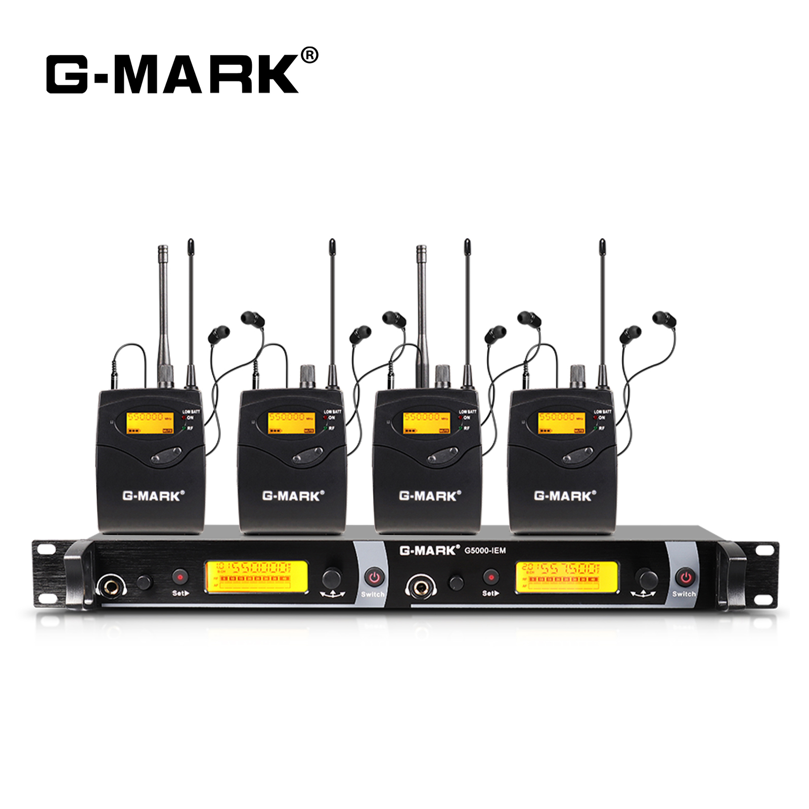 G-MARK G5000IEM изготовленным на заказ логосом Высокое качество Профессиональный двухканальная Беспроводная в ухо монитор системы для певиц