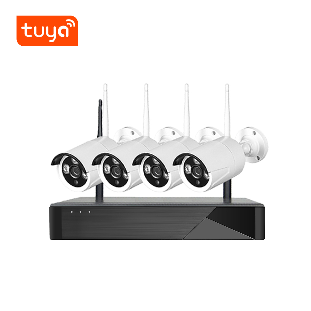 Most Popular CCTV System NVR Tuya NVR Kits 1080p Wireless CCTV Security Camera System 4ch WIFI NVR Kit