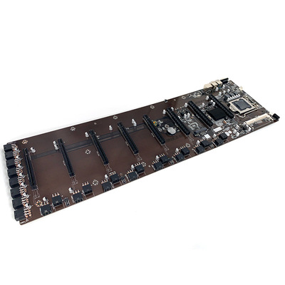 Factory design 8 gpu 6.5mm slots Riserless mining motherboard onboard processor support SODIMM Ram DDR3 for BTC/ETH mining