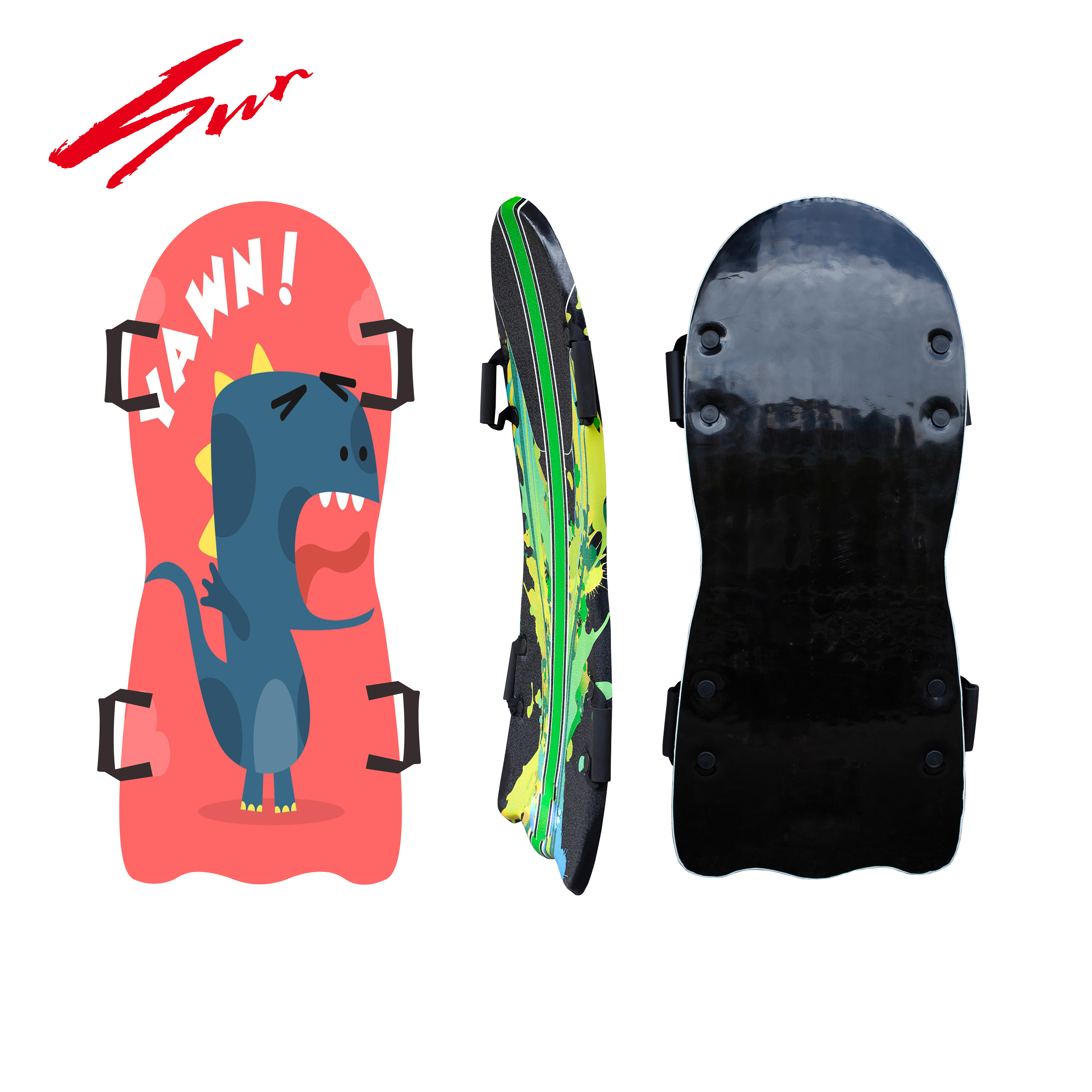 Classic 2 Person Snow Sled Two Riders Kids Winter Snow Sled Ski Scooter