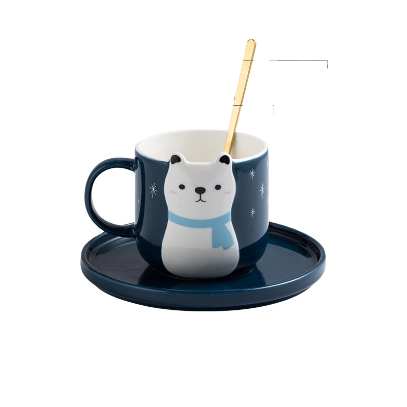 High-end product custom logo home decor wholesale cheap porcelain ceramic cute mug with handle