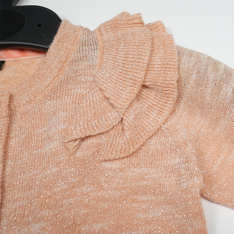 Wholesale Baby Girls' cardigan organic cotton knitted baby sweater Plain Cross Knitting Warm toddler Sweaters