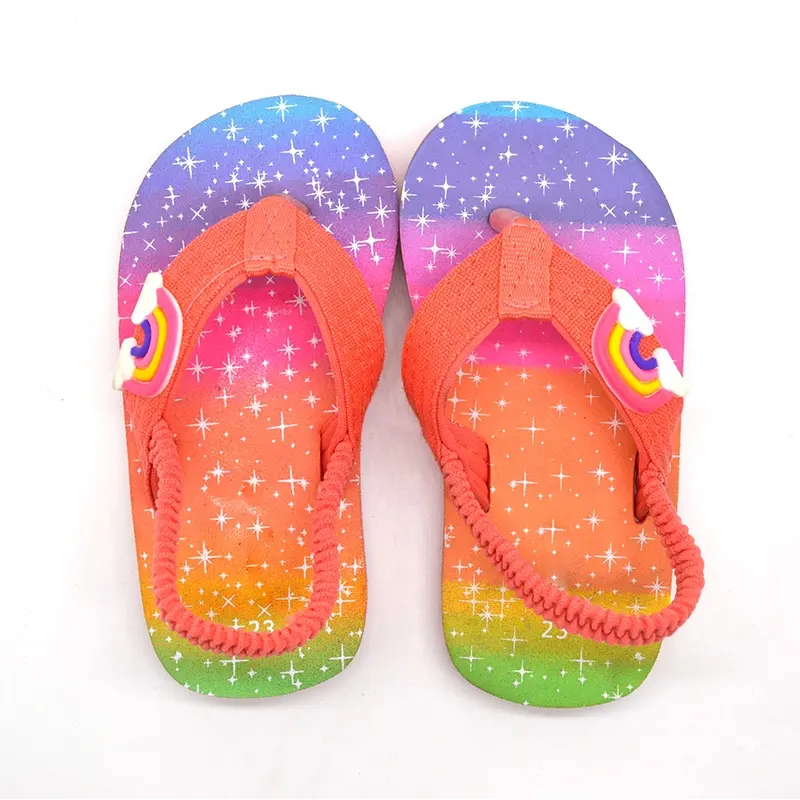 Custom Logo Designer Summer Cartoons Cute Kids Flip Flop Slippers