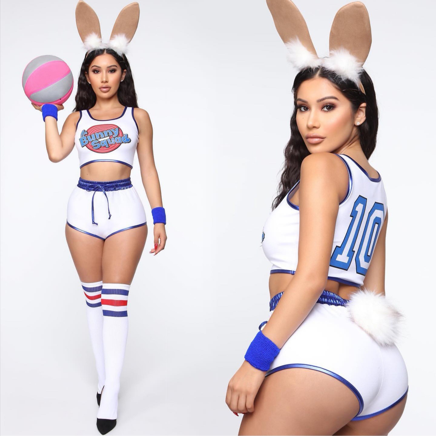 Костюм для косплея Lola Bunny Rabbit, сексуальные костюмы кролика, женская одежда для вечеринки на Хэллоуин, топы, шорты, комплект одежды