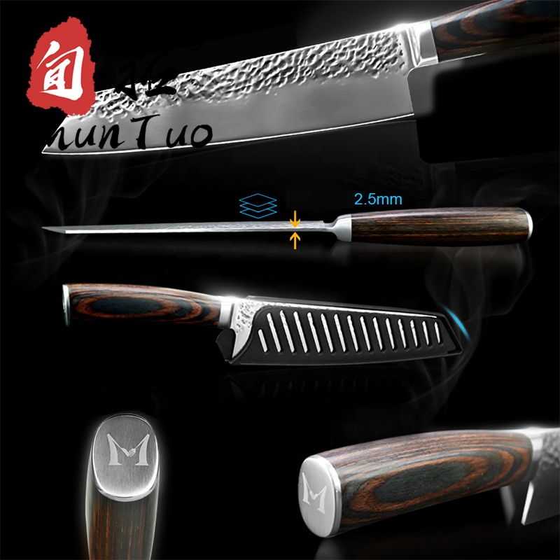 SHUNTUO 6 шт. поварские ножи Kiritsuke, Овощечистка, японский металлический набор кухонных ножей из нержавеющей стали и дерева