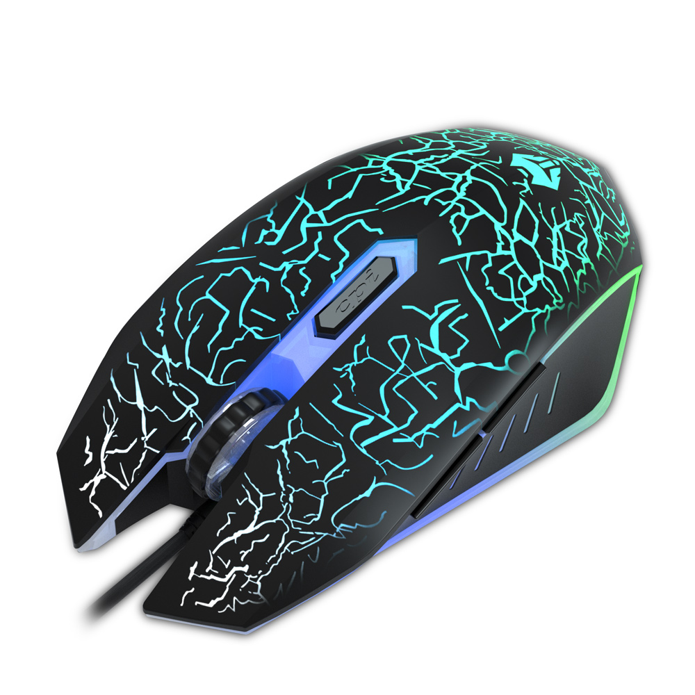Проводная игровая мышь с RGB-подсветкой, эргономичная мышь, программируемая для геймеров Windows, ПК (черный)