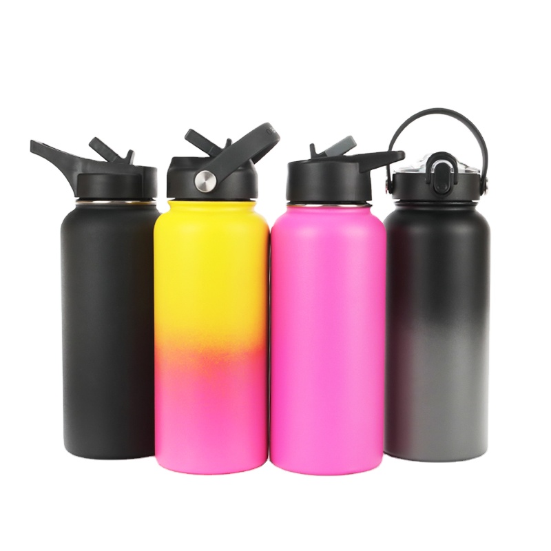 Porcelain Double Wall Stainless Steel Vacuum Insulated Thermos Flasks Customized Logo Acceptable Water Bottle