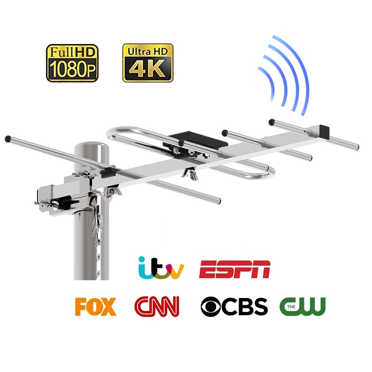 Из завода, дешевая цена, ТВ Антенна Yagi Антенна Uhf Vhf 4K 1080P цифровой Hd ТВ антенна с большим радиусом Hd телевизионная антенна для использования вне помещений