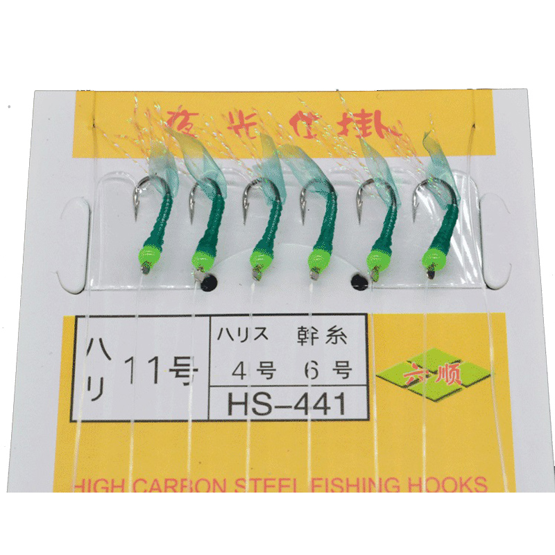 TAIGEK 6#-14# fish skin carp trout salt water New arrival different sizes hook Green sabiki rig Hook